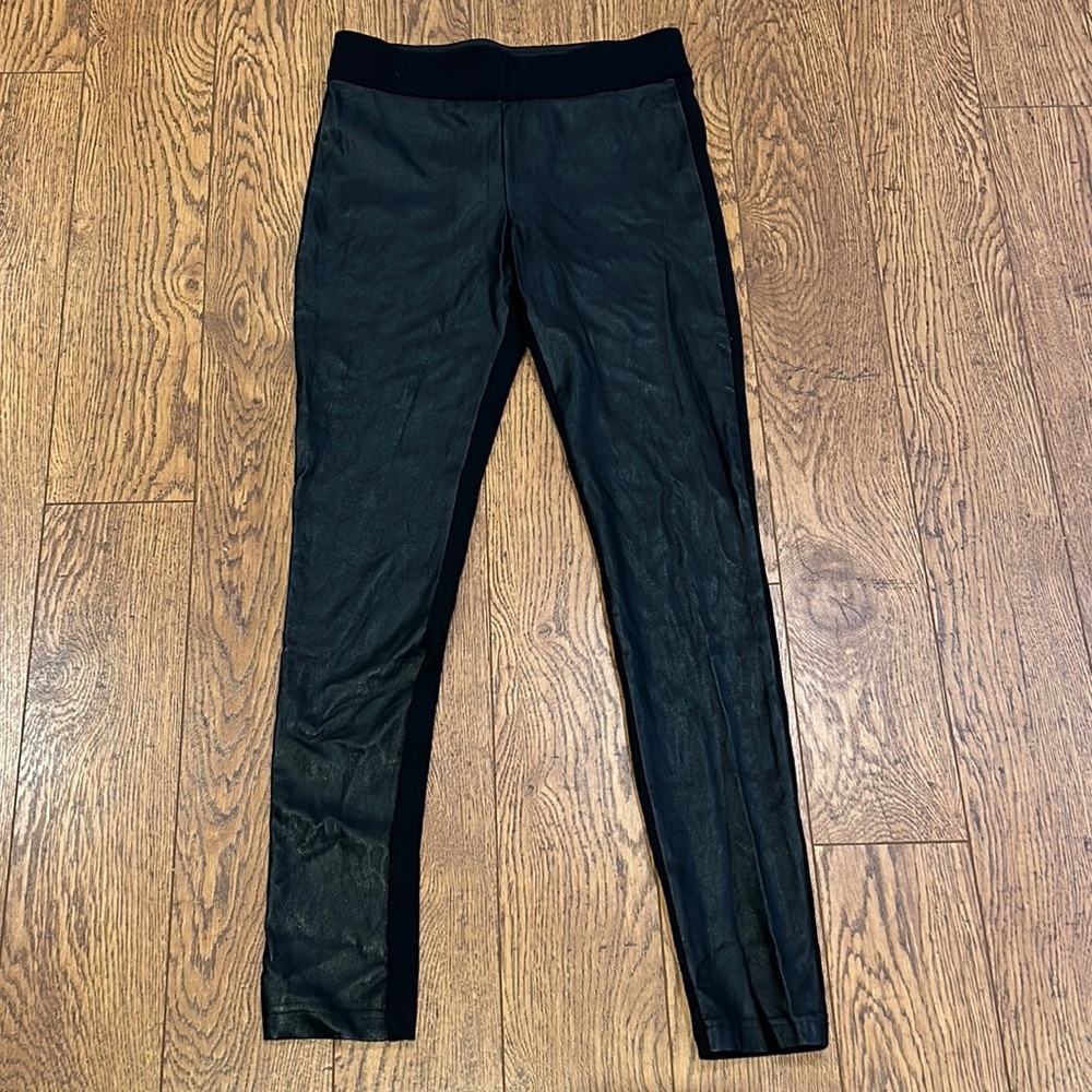 Pleather front leggings - Joe Fresh small